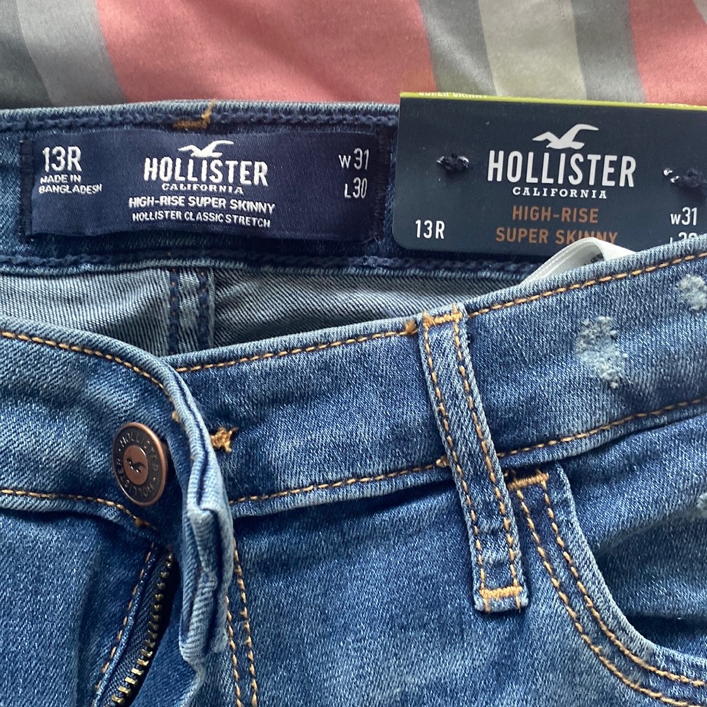 Hollister high rise super skinny distressed jeans